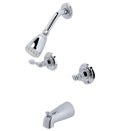 KINGSTON BRASS Tub and Shower Faucet, Polished Chrome, Wall Mount KB241ACL